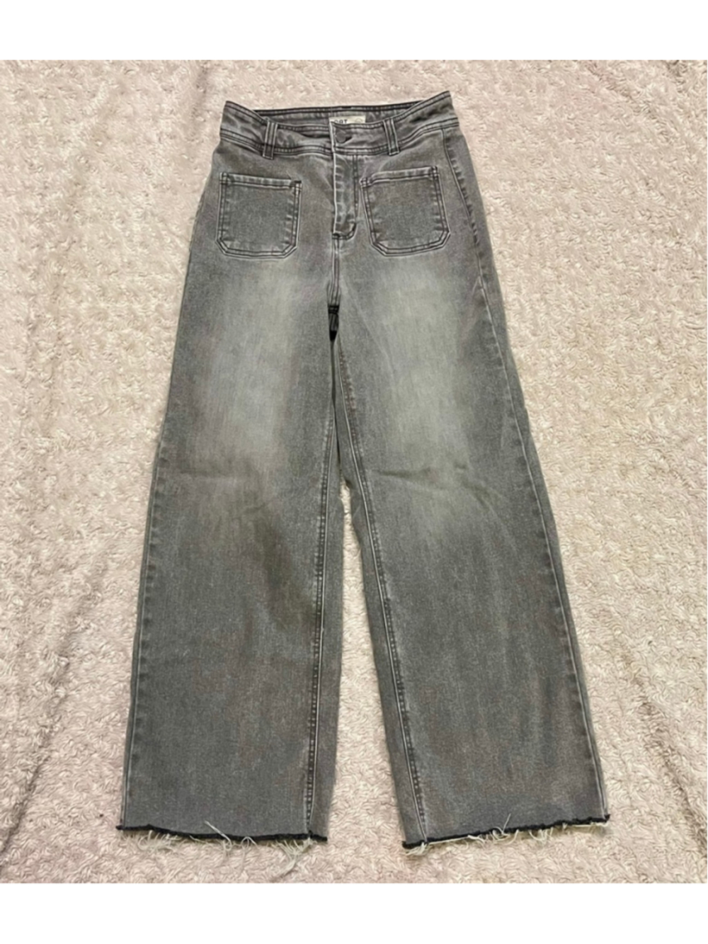 OAT New York Women’s Gray Wide Leg Jeans, Size 2/26, 27.5” Inseam